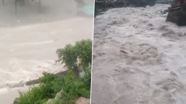 Himachal Pradesh Cloudburst: Flash Flood Hits Parvati Valley of Kullu District, Public and Private Property Damaged; At Least 4 Washed Away (Watch Video)